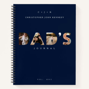 Cuaderno DAD'S Journal Personalized Monogram & Photos Navy