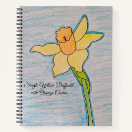 Cuaderno Daffodil amarillo único con centro Naranja