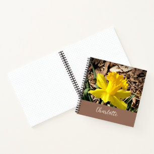 Cuaderno Daffodil de primavera amarilla en el nombre person