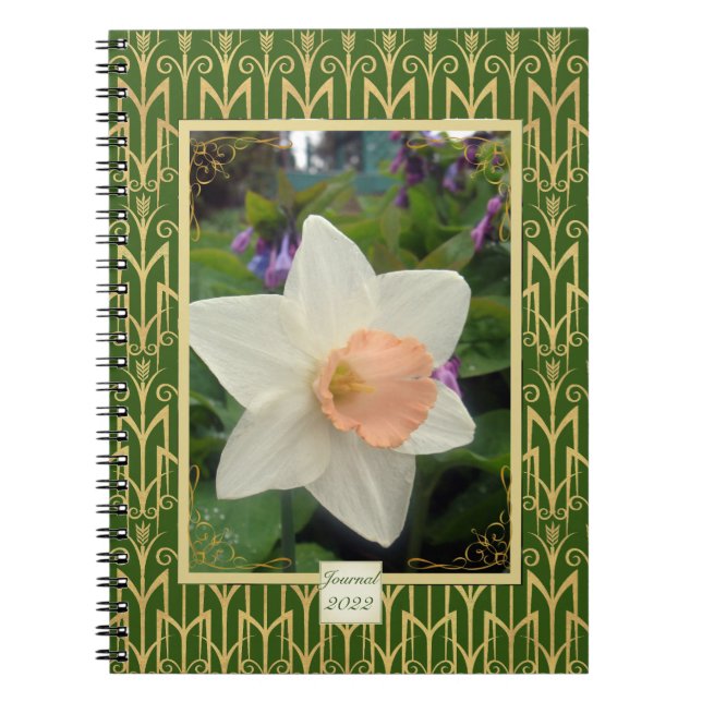Cuaderno Daffodil de primavera y Art Deco (Frente)