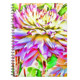 Cuaderno Dahlia Gift de acuarela digital