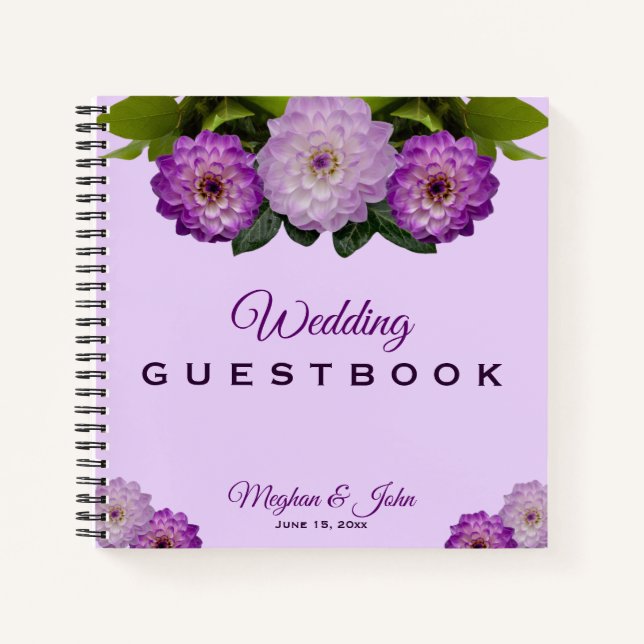 Cuaderno Dahlia Purple Lavender Boda Floral