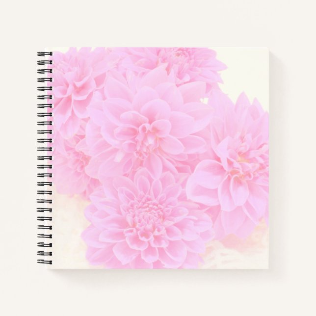 Cuaderno Dahlias En Rosa Suave (Anverso)
