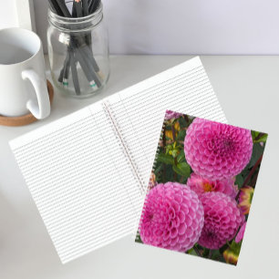 Cuaderno Dahlias Florales de Bola Rosa