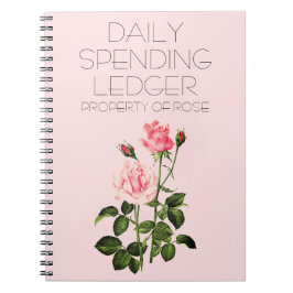 Cuaderno Daily Spending Ledger Rose Financial Notebook