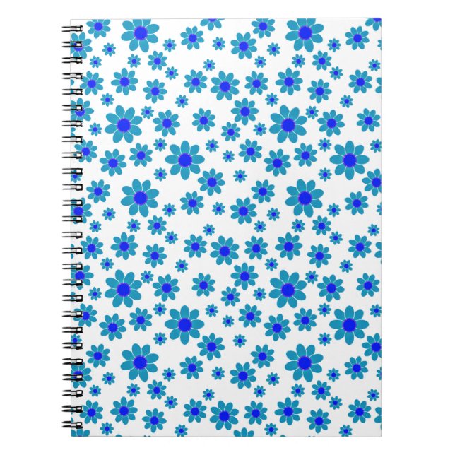 Cuaderno Daisies azules | Flota del patrón de margarita con (Frente)