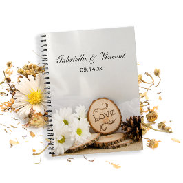 Cuaderno Daisies blancos rusos Boda Woodland