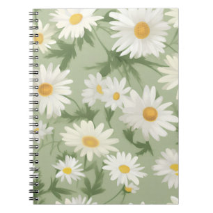Cuaderno Daisies Blancos Sobre El Verde Masaje
