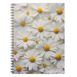 Cuaderno Daisies Blancos Sobre Papel En Peligro