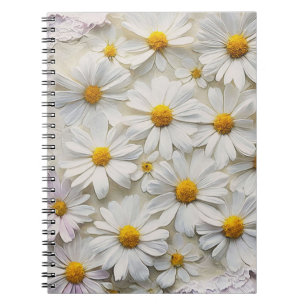 Cuaderno Daisies Blancos Sobre Papel En Peligro