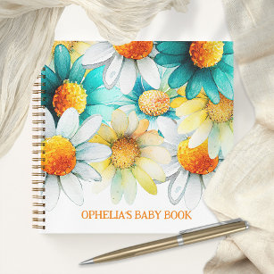 Cuaderno Daisies bohemias Patrón de flores silvestres nombr