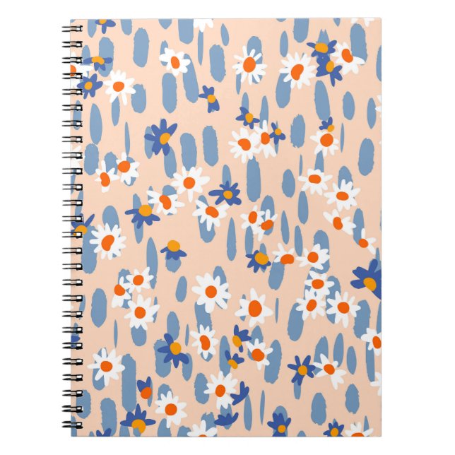 Cuaderno Daisies Botánicos: Patrón Vintage de Seamless. (Frente)