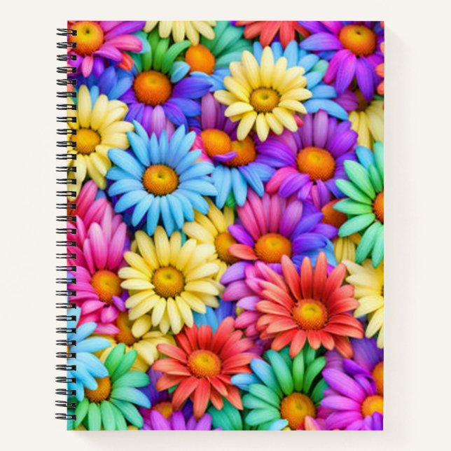 Cuaderno Daisies coloridos #49 - Bloc de notas en espiral (Anverso)