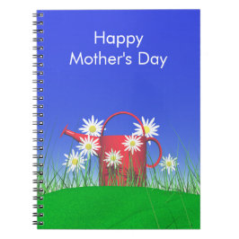 Cuaderno Daisies de Día de la Madre y latas de agua