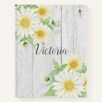 Daisies Floral Guión Personalizado Rústico