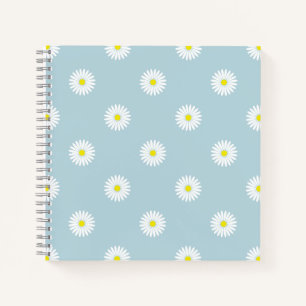 Cuaderno Daisies Patrón Rpt ilustrativo en azul pálido