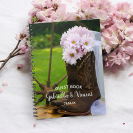 Cuaderno Daisies rosados boots libro de Bodas occidentales