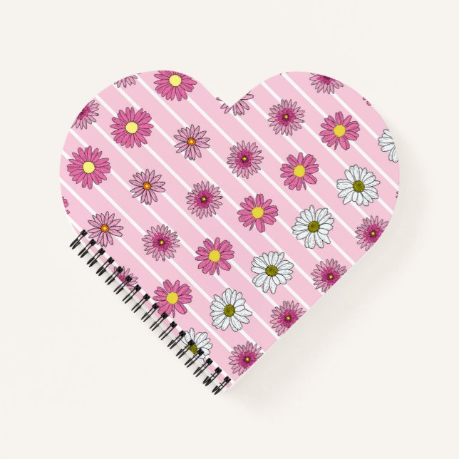 Cuaderno Daisies rosados y blancos flor silvestre Whimsy (Anverso)