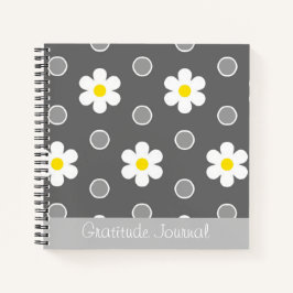 Cuaderno Daisies y Polka Gris y Blanco dan Gratitud