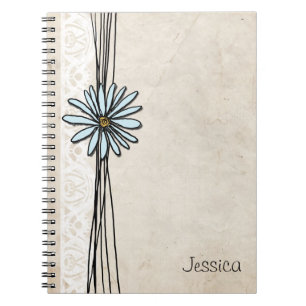 Cuaderno Daisy azul claro vintage