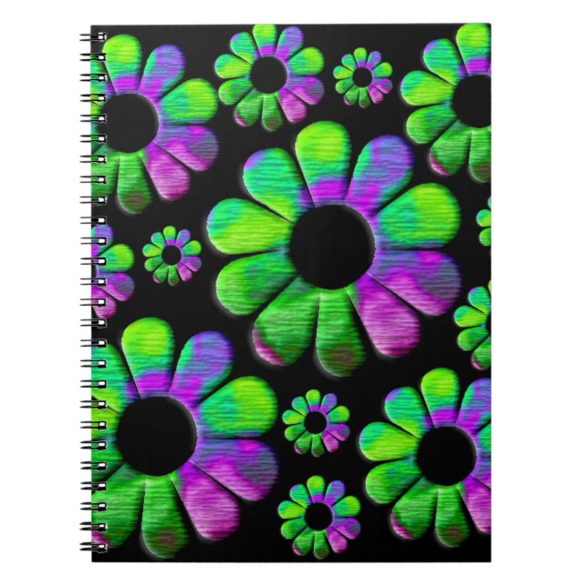 Cuaderno Daisy azul violeta verde neón (Frente)