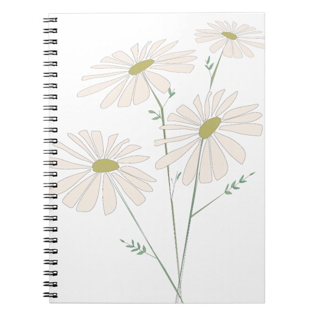 Cuaderno Daisy Bunch Delicate Daisy Dance - Floral blanca (Frente)