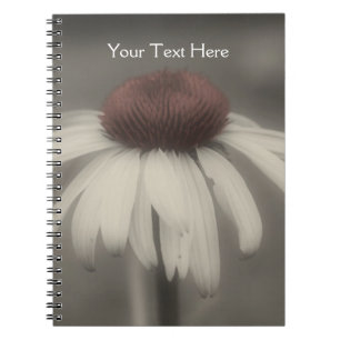 Cuaderno Daisy De Coneflora En Blanco Y Negro