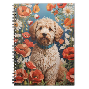 Cuaderno Daisy De Labradoodle Y Flor De Adormidera