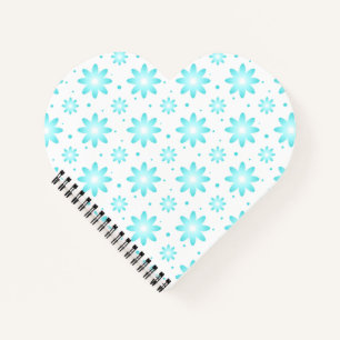 Cuaderno Daisy delicado blanco y turquesa, patrón de puntos