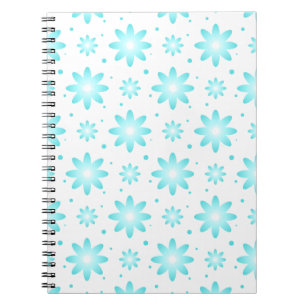 Cuaderno Daisy delicado blanco y turquesa, patrón de puntos