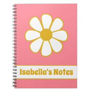 Cuaderno Daisy Floral Cuta Retro Único Notebo Personalizado
