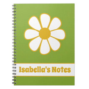 Cuaderno Daisy floral simple retro personalizado