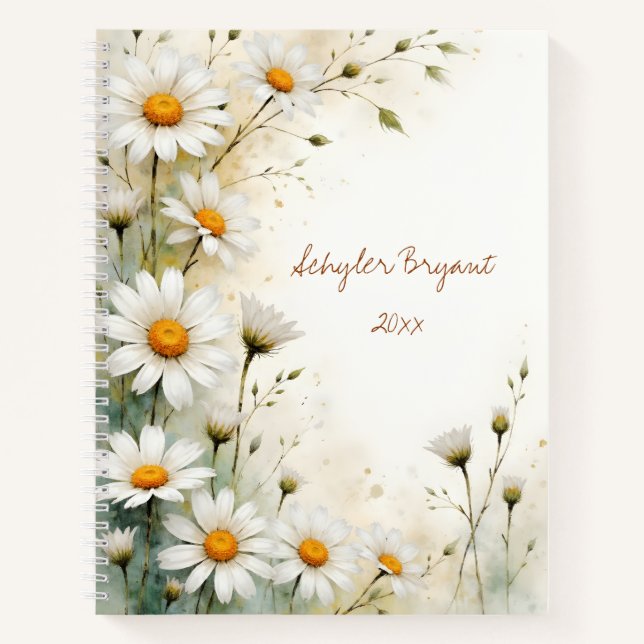Cuaderno Daisy Floral Spiral-bound Journal Botanical Spring (Anverso)