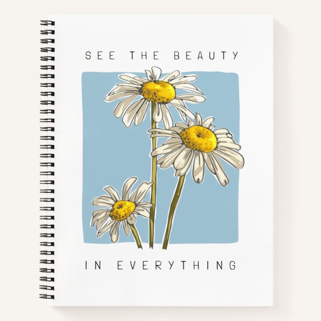 Cuaderno Daisy Flowers Beauty Slogan (Anverso)