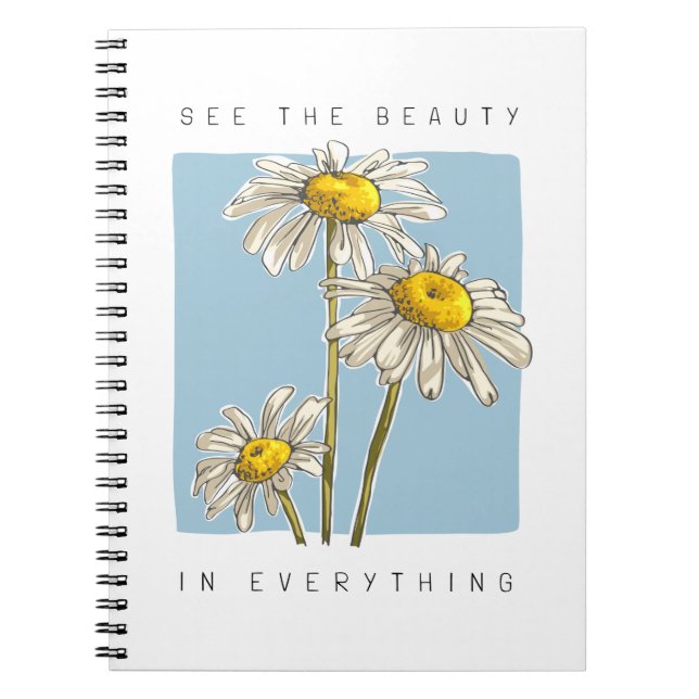 Cuaderno Daisy Flowers Beauty Slogan (Frente)