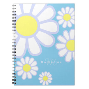 Cuaderno Daisy Monograma simple Bebé Azul