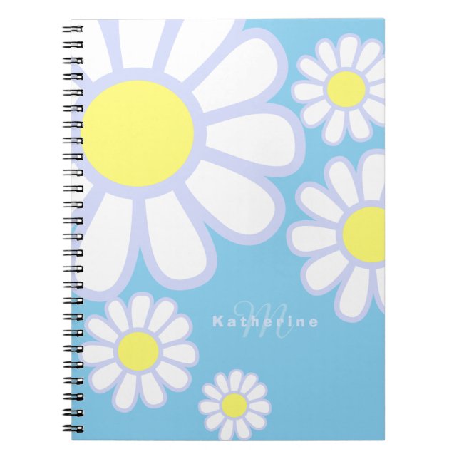 Cuaderno Daisy Monograma simple Bebé Azul (Frente)