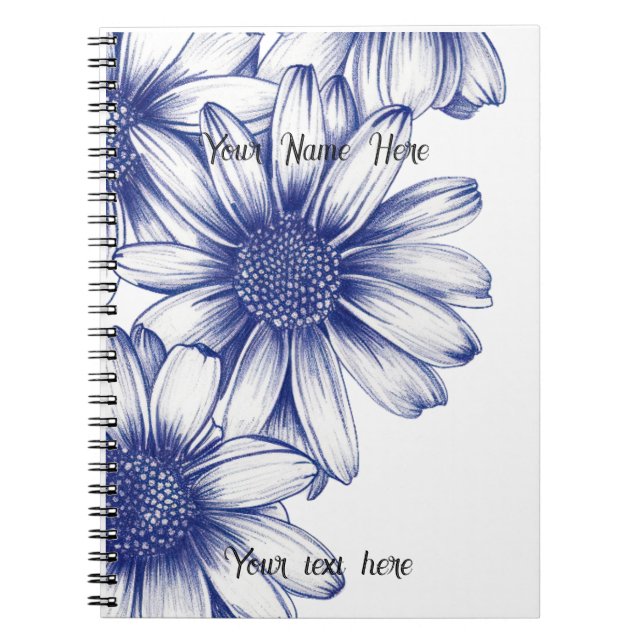 Cuaderno Daisy morado de dibujo vintage (Frente)