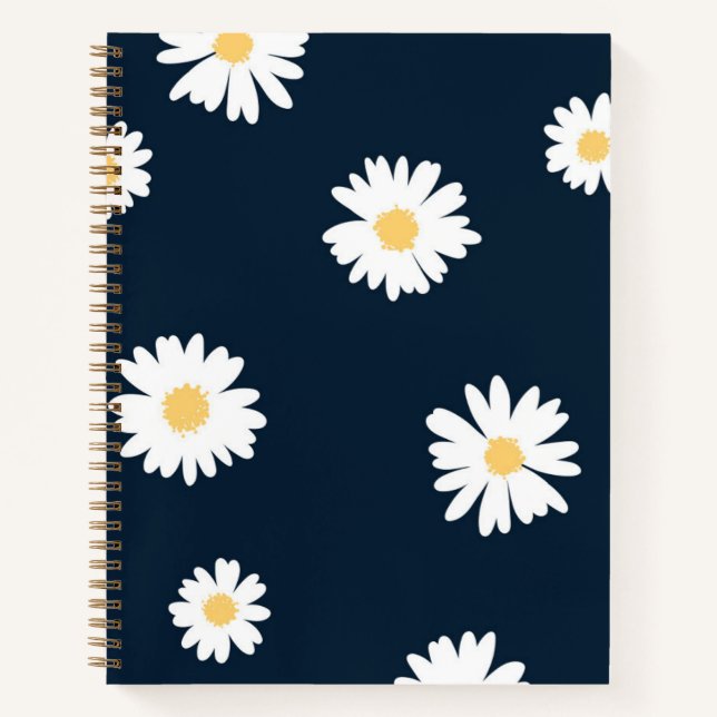 Cuaderno Daisy On Blue Pattern (Anverso)