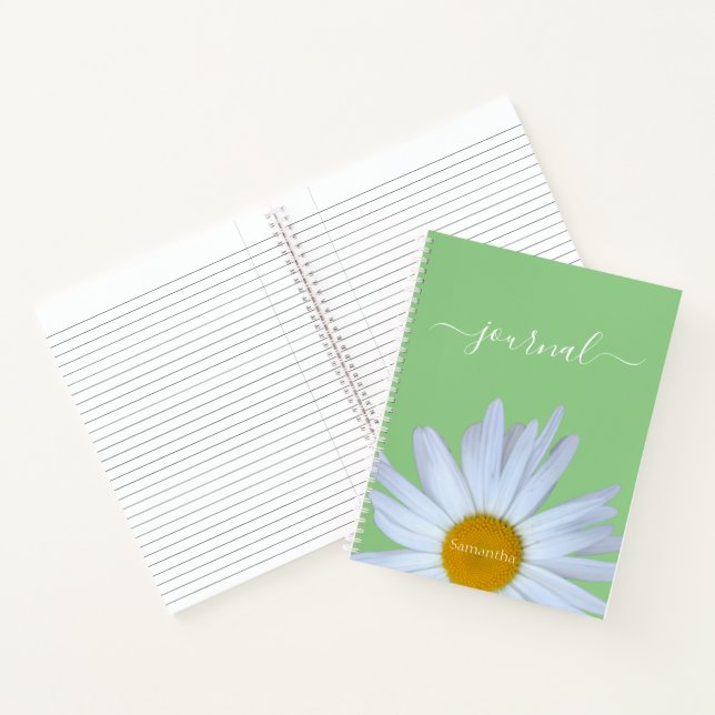 Cuaderno Daisy Photo Green Script Name (Interior)