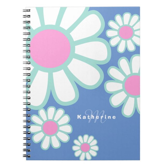 Cuaderno Daisy Simple Monograma Azul (Frente)