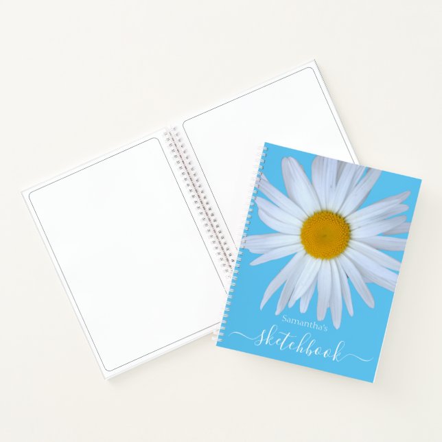 Cuaderno Daisy Sketchbook Blue White Script (Interior)