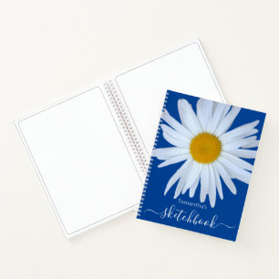 Cuaderno Daisy Sketchbook Blue White Script