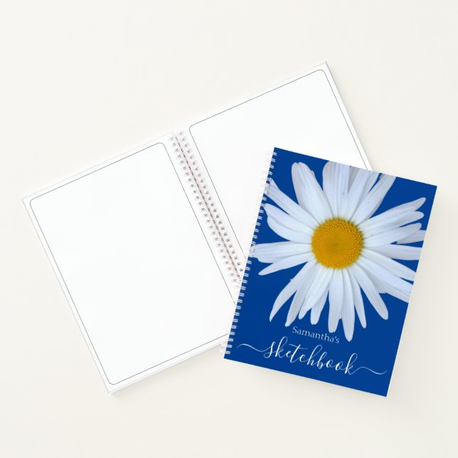 Cuaderno Daisy Sketchbook Blue White Script (Interior)