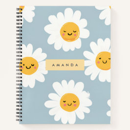 Cuaderno Daisy sonriente personalizada de Cute Pastel