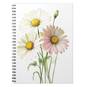 Cuaderno Daisy Watercolor Flower Profesional Moderno