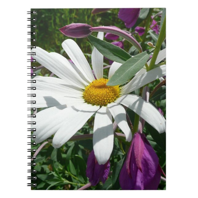 Cuaderno Daisy y Fireweed Wildflower (Frente)