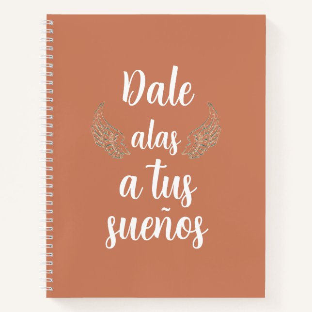 Cuaderno Dale alas a tus sueños Bullet journal terracota (Anverso)