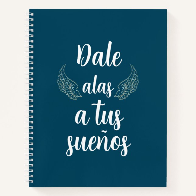 Cuaderno Dale alas a tus sueños Bullet journal Turqueza (Anverso)