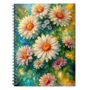Cuaderno Dalias Deslumbrantes en Luz de Mosaico – Floral Ar